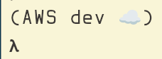 AWS prompt with cloud emoji