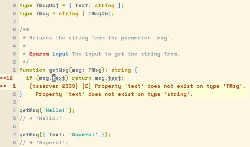 error property does not exist typescript